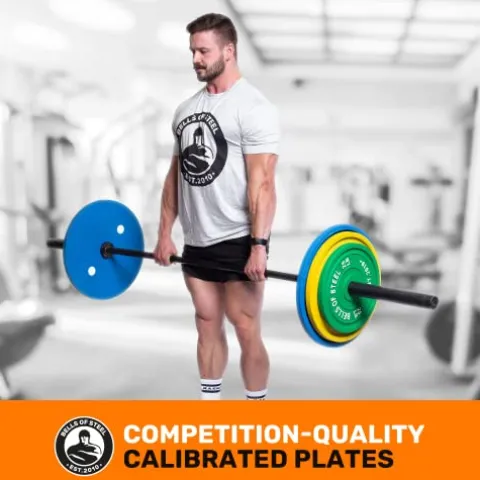 Bells of Steel Calibrated Machined Iron Weight Plates 55 lb Pair Black