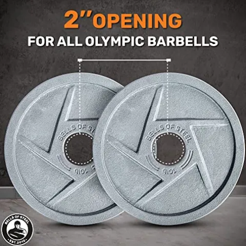 Bells of Steel Cast Iron Weight Plates – Mighty Grip Olympic Weight Plates Gray