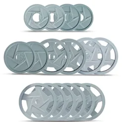 Bells of Steel Cast Iron Weight Plates Mighty Grip Olympic Plates Gray