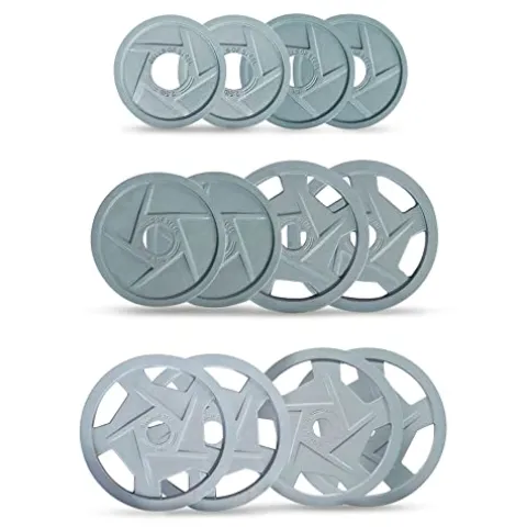 Bells of Steel Cast Iron Weight Plates Mighty Grip Olympic Weight Plates Gray