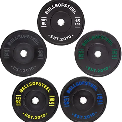 Bells of Steel Dead Bounce Conflict Bumper Plates – Commercial and Home Gym – 260 lb Olympic Weight Set