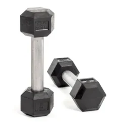 Bells of Steel Hex Dumbbells Set 55-80lb Rubber Medium Knurled