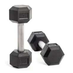 Bells of Steel Hex Dumbbells Set 55-80lb Rubber Medium Knurled