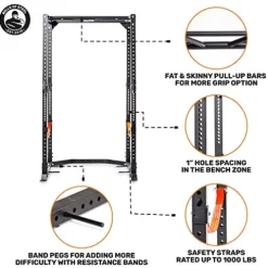 Bells of Steel Light Commercial Power Rack – Squat Rack for Home Gym and Commercial