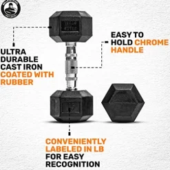Bells of Steel Rubber Hex Dumbbells Set Black
