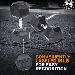 Bells of Steel Rubber Hex Dumbbells Set Black