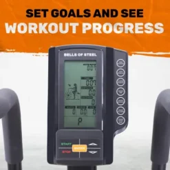 Bells of Steel Stationary Blitz Air Bike Exercise Bike – Belt Driven with Phone and Bottle Holder – 25-in Fan Diameter