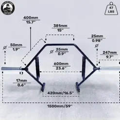Bells of Steel Trap Bar Premium Hex Bar Deadlift Black