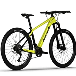 Benelli Bike 29” Carbon Mountain 18 Speed, Brake Disc, Light-Weight Hardtail Frame (Large) Yellow Black