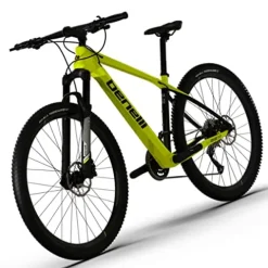 Benelli Bike 29” Carbon Mountain 18 Speed, Brake Disc, Light-Weight Hardtail Frame (Large) Yellow Black