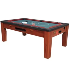 Berner Billiards 6 in 1 Multi Game Table Cherry Blue Green Red