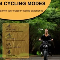 Besintu MOVCAN Electric Bike for Adults 1000W Motor (Peak 1500W), 48V/15.6AH, Up to 28MPH & 70 Miles, 20″ Fat Tire Ebike, 7 Speed Gear Full Suspension Brown-2