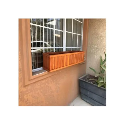 Best Redwood Window Planter Box 36 in Heart Stain
