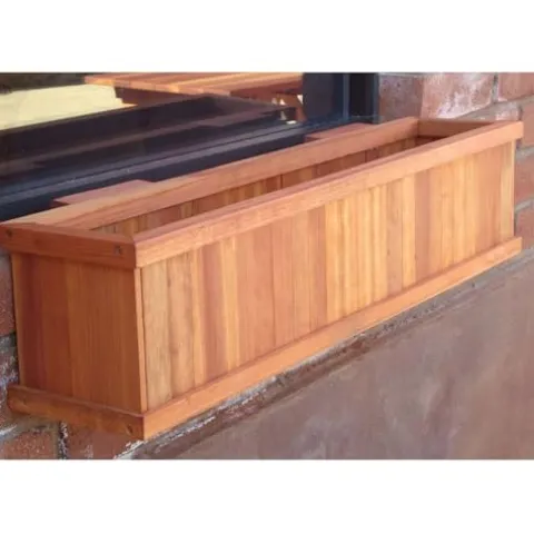 Best Redwood Window Planter Box 48 in Heart Stain