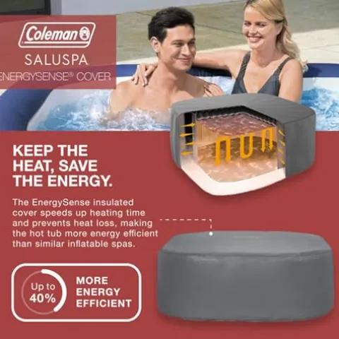 Bestway Coleman Hawaii AirJet Inflatable Hot Tub with EnergySense Cover Blue + SaluSpa Spa Seat Adjustable Legs 6 Pack