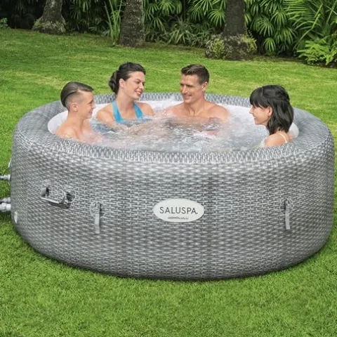 Bestway Coleman Honolulu AirJet Inflatable Hot Tub with EnergySense Cover Gray