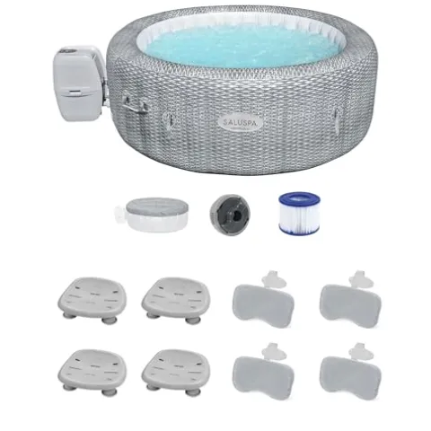 Bestway Coleman Honolulu AirJet Inflatable Hot Tub with EnergySense Cover and Spa Accessories