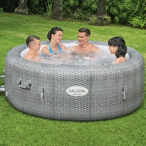 Bestway Coleman Honolulu AirJet Inflatable Hot Tub with EnergySense Cover Gray