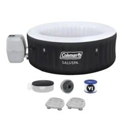 Bestway Coleman Miami AirJet Inflatable Hot Tub with EnergySense Cover Black