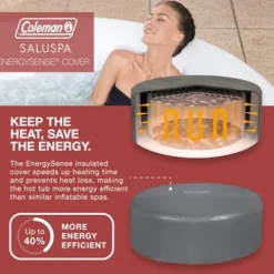 Bestway Coleman Miami AirJet Inflatable Hot Tub with EnergySense Cover Orange