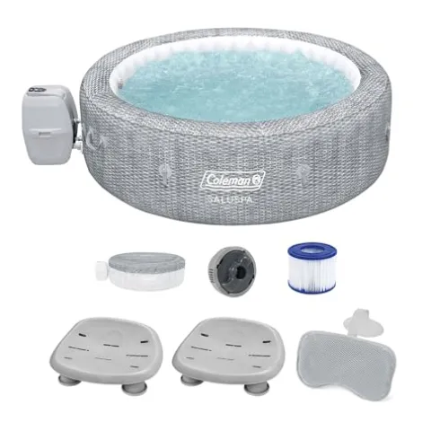 Bestway Coleman SaluSpa Sicily 180 AirJet Inflatable Hot Tub with Spa Seat & Headrest Gray