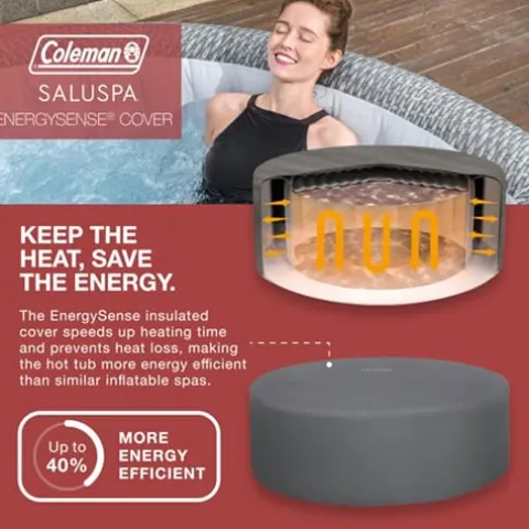 Bestway Coleman SaluSpa Sicily 180 AirJet Inflatable Hot Tub with Spa Seat & Headrest Gray