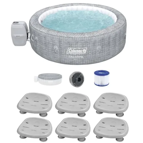 Bestway Coleman Sicily AirJet Inflatable Round Hot Tub Gray