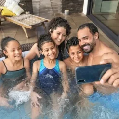 Bestway Coleman St Moritz AirJet Inflatable Hot Tub with EnergySense Cover & 4-Pack SaluSpa Non-Slip Spa Seat