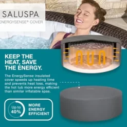 Bestway Coleman St Moritz AirJet Inflatable Hot Tub with EnergySense Cover – 2-Pack SaluSpa Spa Seat