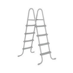 Bestway Power Steel Oval Metal Frame Above Ground Swimming Pool Set Gray Wood Print