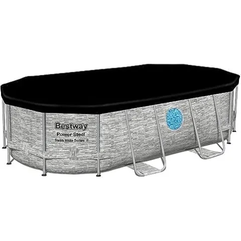 Bestway Power Steel Swim Vista Series II Above Ground Swimming Pool Gray