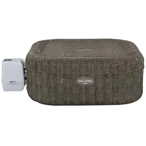 Bestway SaluSpa AirJet Inflatable Square Hot Tub with Adjustable Non-Slip Seats Blue