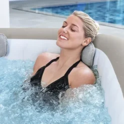 Bestway SaluSpa AirJet Inflatable Square Hot Tub 140 Jets with Seats & Headrests Brown