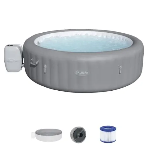Bestway SaluSpa Grenada AirJet Inflatable Hot Tub with Pool and Spa Seat Gray