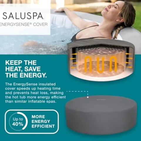 Bestway SaluSpa Grenada AirJet Inflatable Hot Tub with Pool and Spa Seat Gray