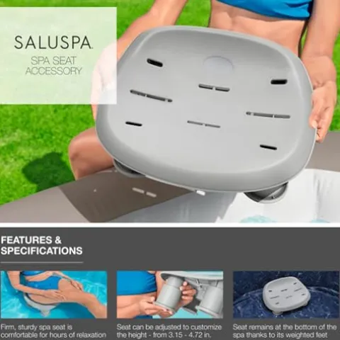 Bestway SaluSpa Grenada AirJet Inflatable Hot Tub with Pool and Spa Seat Gray