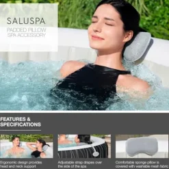 Bestway SaluSpa Grenada AirJet Inflatable Hot Tub with Non-Slip Seats and Padded Headrests, Gray
