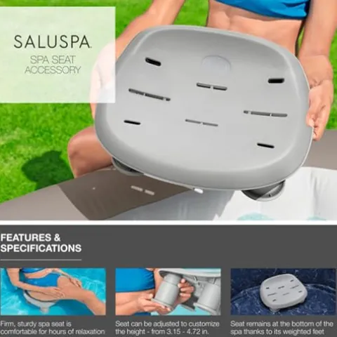 Bestway SaluSpa Grenada AirJet Inflatable Hot Tub with Non-Slip Seats and Padded Headrests, Gray