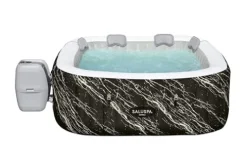 Bestway SaluSpa Hawaii EnergySense Smart Luxe AirJet Inflatable Hot Tub Spa Black Marble