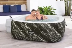 Bestway SaluSpa Hawaii EnergySense Smart Luxe AirJet Inflatable Hot Tub Spa Black Marble