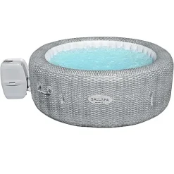 Bestway SaluSpa Honolulu AirJet Inflatable Hot Tub with 140 Jets & 4 Non-Slip Seats Gray