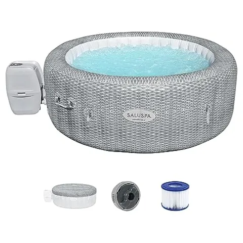 Bestway SaluSpa Honolulu AirJet Inflatable Hot Tub with 140 Jets & 4 Non-Slip Seats Gray