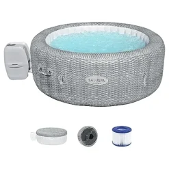 Bestway SaluSpa Honolulu AirJet Inflatable Hot Tub with Seat & Headrest Set Gray