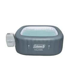 Bestway SaluSpa LED Waterfall Accessory with Coleman AirJet Inflatable Hot Tub, Gray