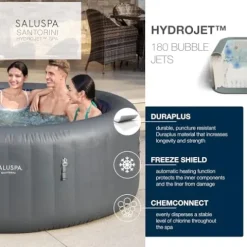 Bestway SaluSpa Santorini HydroJet Inflatable Hot Tub Gray