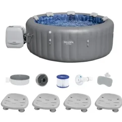 Bestway SaluSpa Santorini HydroJet Inflatable Hot Tub Gray