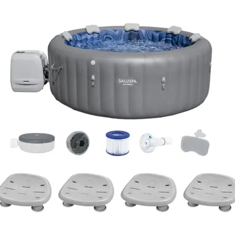 Bestway SaluSpa Santorini HydroJet Inflatable Hot Tub with EnergySense Cover