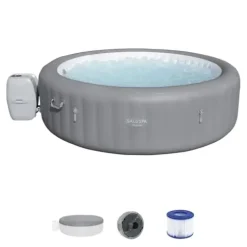 Bestway SaluSpa Santorini HydroJet Inflatable Hot Tub with EnergySense Cover
