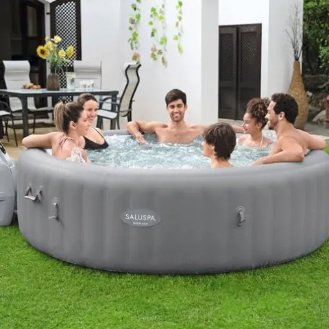 Bestway SaluSpa Santorini HydroJet Inflatable Hot Tub with EnergySense Cover