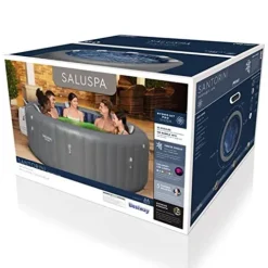 Bestway SaluSpa Santorini HydroJet 5 to 7 Inflatable Hot Tub Gray